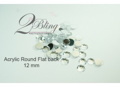 Acrylic Flat back 12mm - (Pack of 25)